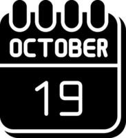 19 October Glyph Icon Design vector