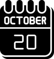 20 October Glyph Icon Design vector