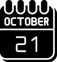 21 October Glyph Icon Design vector