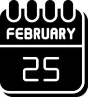 25 February Glyph Icon Design vector