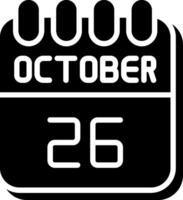 26 October Glyph Icon Design vector