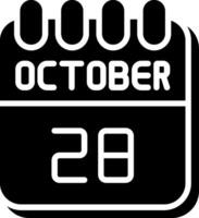 28 October Glyph Icon Design vector