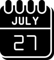 27 July Glyph Icon Design vector