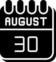 30 August Glyph Icon Design vector