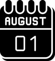1 August Glyph Icon Design vector