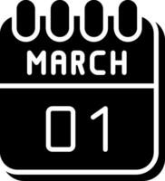 1 March Glyph Icon Design vector