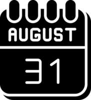 31 August Glyph Icon Design vector