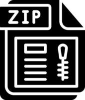 ZIP Glyph Icon Design vector