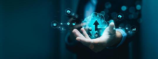 Streamlined Digital Cloud Data Management and Advanced Networking Solutions provide efficient, secure data handling across global enterprises. This robust system ensures seamless data integration photo