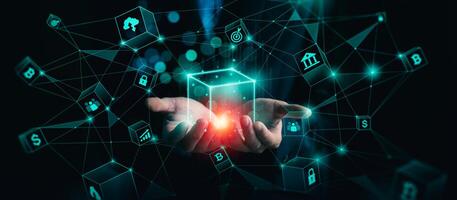 Blockchain Technology Concept, Revolutionizing Industries, Exploring the Boundless Potential of Blockchain Technology for Secure, Decentralized Transactions and Immutable Digital Data Management photo