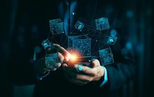 Blockchain Technology Concept, Revolutionizing Industries, Exploring the Boundless Potential of Blockchain Technology for Secure, Decentralized Transactions and Immutable Digital Data Management photo