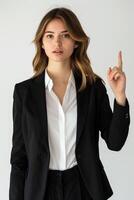 portrait of a pretty woman on studio background. photo