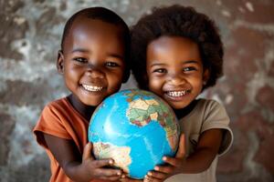 a globe surrounded by diverse children hands that exudes sustainability, inclusion, diversity and education. with photo