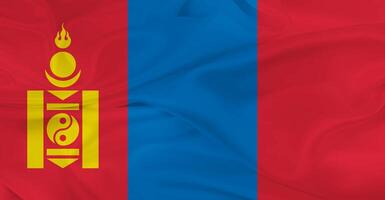 Flag of Mongolia Flying in the Air photo