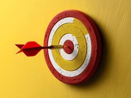 A round target with an arrow sticking out of it. Neural network photo