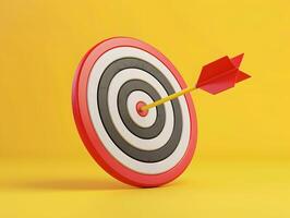 A round target with an arrow sticking out of it. Neural network photo