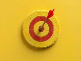 A round target with an arrow sticking out of it. Neural network photo