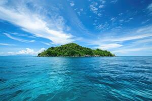 Serene Paradise A Tranquil Island Oasis in the Blue Ocean photo