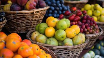 Abundant Selection of Nutritious Fruits at Local Market photo