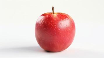 Vibrant Red Apple Standing Alone Against White Background photo