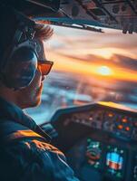 Patience and Readiness A Pilots Horizon Gaze Before Takeoff photo