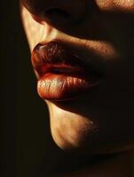 The Seductive Glow Illuminating the Curves of Lips photo