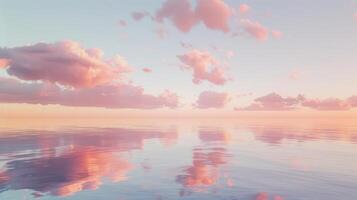 Sunrise Reflection on Serene Clouds and Waters Soft Hues photo