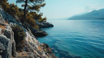 Adriatic Symphony Tranquil Waves Horned Cliffs and Cheese Heritage photo
