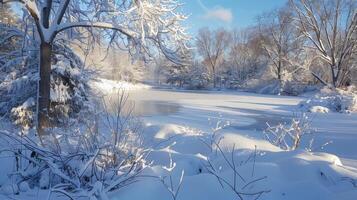Winter Wonderland Serenity in Untouched Snowy Silence photo