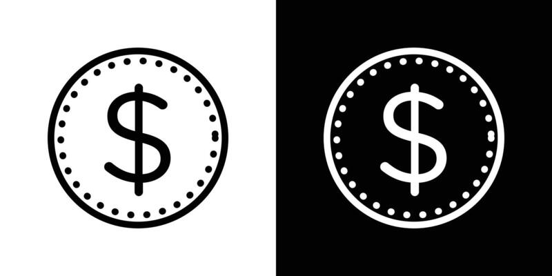 Coin Black And White Vector Art, Icons, and Graphics for Free Download