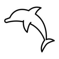 Dolphin icon in thin line style graphic design illustration vector