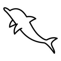 Dolphin icon in thin line style graphic design illustration vector