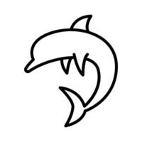 Dolphin icon in thin line style graphic design illustration vector
