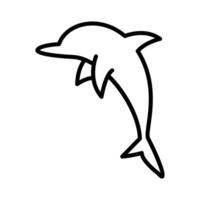 Dolphin icon in thin line style graphic design illustration vector