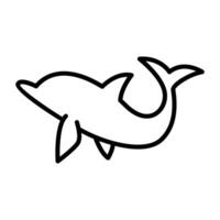 Dolphin icon in thin line style graphic design illustration vector
