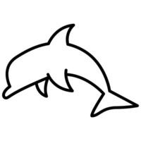 Dolphin icon in thin line style graphic design illustration vector