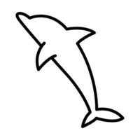 Dolphin icon in thin line style graphic design illustration vector