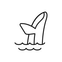 Whale icon in thin line style graphic design illustration vector