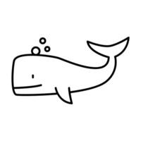 Whale icon in thin line style graphic design illustration vector