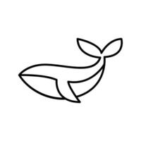 Whale icon in thin line style graphic design illustration vector