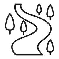 River icon in thin line style graphic design illustration vector