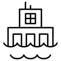 Dam icon in thin line style graphic design illustration vector