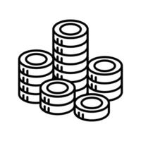 Coin icon in thin line style graphic design illustration vector