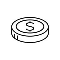 Coin icon in thin line style graphic design illustration vector