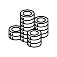 Coin icon in thin line style graphic design illustration vector
