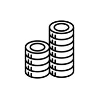 Coin icon in thin line style graphic design illustration vector