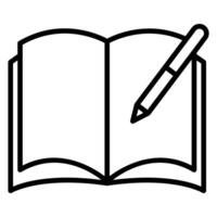 Writing icon in thin line style graphic design illustration vector