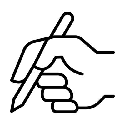 Writing icon in thin line style graphic design illustration