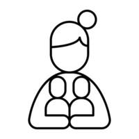 Breastfeeding icon in thin line style graphic design illustration vector