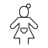Pregnancy icon in thin line style graphic design illustration vector